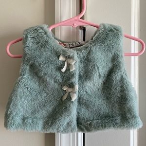 Green Furry Baby Vest